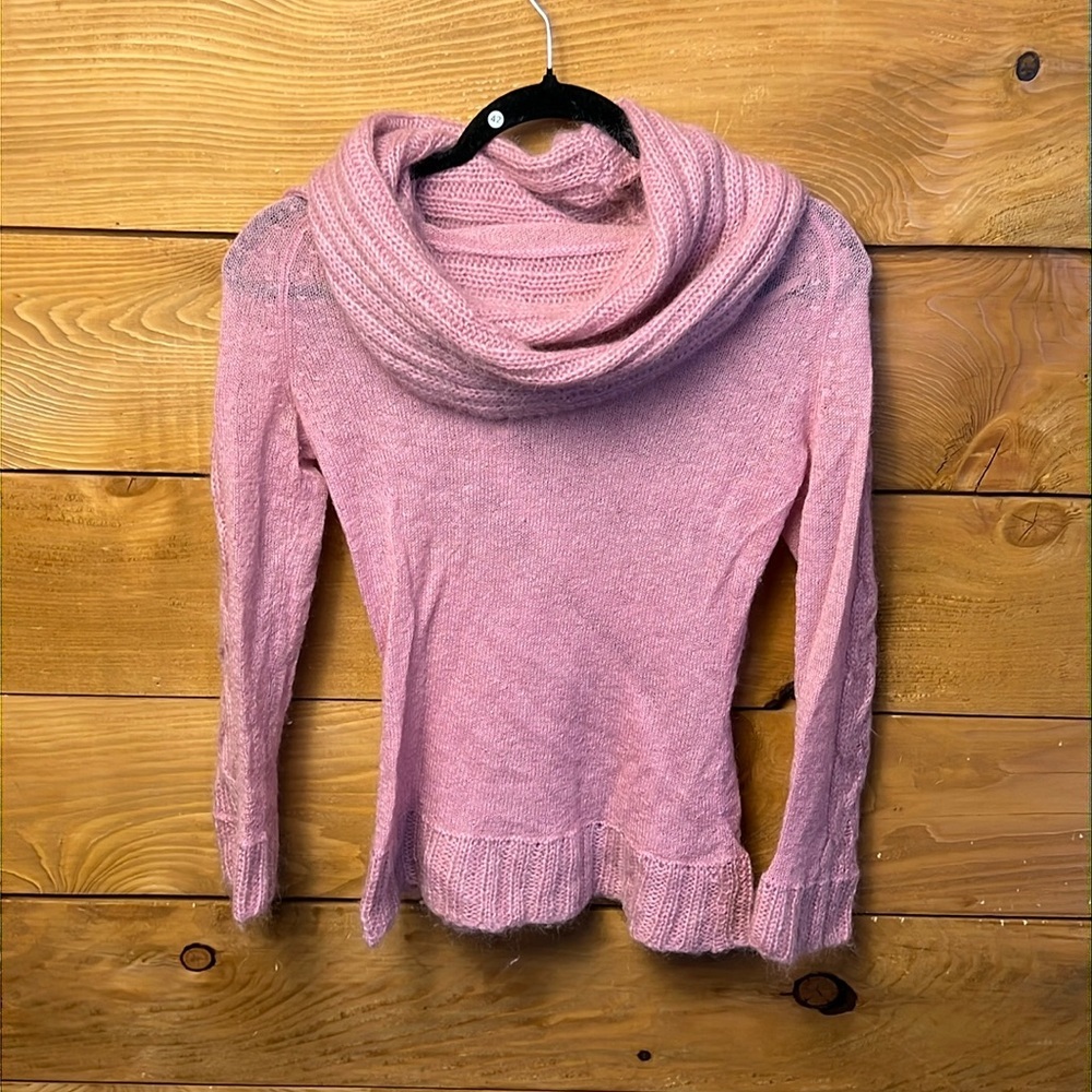 Arden B Women’s ‎ pink KidMohair wool Cowl Neck Pullover Sweater small oversized